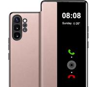 Funda para Samsung Galaxy Note 10 Plus S View, Clear View Flip Folio de piel de primera calidad y policarbonato duro para Samsung Note 10 Plus, funda antiarañazos, funda para teléfono Samsung Note 10