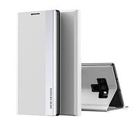 Funda para Samsung Galaxy Note 9, funda de piel para teléfono móvil Clear View Standing, funda protectora de policarbonato con tapa y función atril para Samsung Note 9, D, Talla única