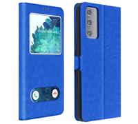 Funda para Samsung Galaxy S20 FE con Ventana Doble - Azul