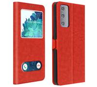 Funda para Samsung Galaxy S20 FE con Ventana Doble - Rojo