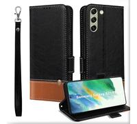 Funda para Samsung Galaxy S21 FE 5G,Piel Magnético Libro Carcasa,Flip Tapa Ranura Tarjeta Funda para S21 FE con Soporte, Antigolpes TPU Bumper Wallet Case Cover para Galaxy S21 FE Negro