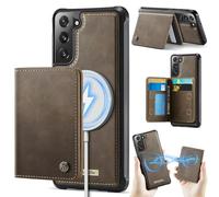 Funda para Samsung Galaxy S21 FE,Cartera MagSafe Magnética con Bloqueo RFID, Funda de Cierre Magnético, Cartera de Cuero PU con Soporte, Ranura para Tarjetas, Case para Samsung Galaxy S21 FE, Marrón