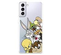 Funda para Samsung Galaxy S21 Plus Oficial de Looney Tunes Personajes Siluetas Transparente. Protege tu móvil con la Carcasa para Samsung de Silicona Oficial de Warner Bros.