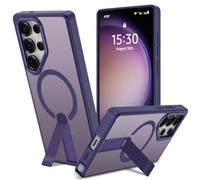 Funda para Samsung Galaxy S22 Ultra /S23 Ultra con Soporte Compatible MagSafe, Magnética Carcasa S25 Plus/S24 Plus Soporte Protección Militar Fina Antigolpes Case Translúcida Mate Trasera, Púrpura