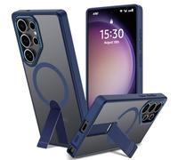 Funda para Samsung Galaxy S22 Ultra /S23 Ultra con Soporte Compatible MagSafe, Magnética Carcasa S25 Plus/S24 Plus Soporte Protección Militar Fina Antigolpes Case Translúcida Mate Trasera, Azul