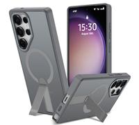 Funda para Samsung Galaxy S22 Ultra /S23 Ultra con Soporte Compatible MagSafe, Magnética Carcasa S25 Plus/S24 Plus Soporte Protección Militar Fina Antigolpes Case Translúcida Mate Trasera, Gris