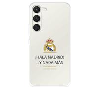 Funda para Samsung Galaxy S23 del Real Madrid ¡HALA Madrid! tansparente para Proteger tu móvil. Capa de Silicona Flexible con Licencia Oficial Real Madrid