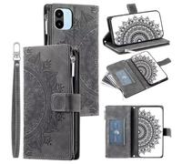 Funda para Samsung Galaxy S24 FE Mandala con cremallera y 8 ranuras para tarjetas con correa, a prueba de golpes, de piel, tipo cartera, con cierre magnético, función atril, para Samsung Galaxy S24