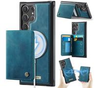 Funda para Samsung Galaxy S24 Ultra,Cartera MagSafe Magnética con Bloqueo RFID, Funda de Cierre Magnético, Cartera de Cuero PU con Soporte, Ranura para Tarjetas, Case para Galaxy S24 Ultra, Verde