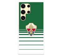 Funda para Samsung Galaxy S24 Ultra del Elche CF Escudo Rayas Verdes tansparente para Proteger tu móvil. Capa de Silicona Flexible con Licencia Oficial Elche CF