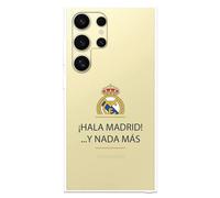 Funda para Samsung Galaxy S24 Ultra del Real Madrid ¡HALA Madrid! tansparente para Proteger tu móvil. Capa de Silicona Flexible con Licencia Oficial Real Madrid
