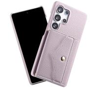 Funda para Samsung Galaxy S25 Ultra/S25 Plus/S25, Litchi cicatrices patrón de piel para teléfono móvil con ranuras para tarjetas, correa para el hombro, púrpura, S25 Plus
