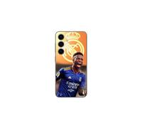 Funda para Samsung Galaxy S25 Vini JR Fondo de pantalla Real Madrid Azul y amarillo