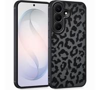 Funda para Samsung Galaxy S26 5G, Carcasa Translúcida Mate, Diseño de Leopardo para Niñas de Silicona Suave TPU a Prueba de Golpes de Protección de la Cámara Bumper + PC Antiarañazos Case Negro