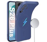 Funda para Samsung Galaxy S26 Plus, funda magnética, apta para Mag-safe magnética de silicona suave, forro interior de microfibra, resistente a los golpes (azul)