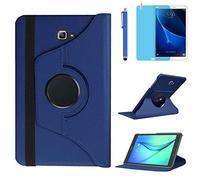 Funda para Samsung Galaxy Tab A 10.1 2016 Casos SM-T580 T580N SM-T585 T585N,360 Rotación Soporte Protección Cubrir Inteligente Case,Tener bolígrafo,Película Protectora (Deep Blue)