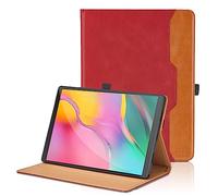 Funda para Samsung Galaxy Tab A 10.1 2019 T510/T515 PU Leather Ángulos Ajustables Tablet Case con Supporto Funzione y Bolsillo para Samsung Galaxy Tab A 10.1 2019 SM-T510 - Rojo