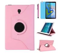 Funda para Samsung Galaxy Tab A 10.5 2018 Casos (SM-T590 SM-T595 SM-T597),360 Rotación Soporte Protección Cubrir Inteligente Case,Tener bolígrafo,Película Protectora (Pink)