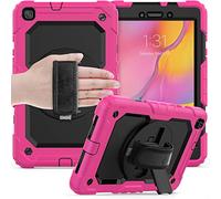 Funda para Samsung Galaxy Tab A 8.0" 2019 (SM-T290/295/297) Funda con portalápices, Funda a Prueba de caídas para SM-T290/T295/T297 - Rosa Roja