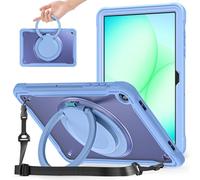 Funda para Samsung Galaxy Tab A11+/A11 Plus de 11 pulgadas SM-X236B - TPU duradero a prueba de golpes con soporte giratorio de 360 grados y correa para el hombro, funda híbrida de TPU + PC (gris)