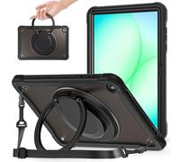 Funda para Samsung Galaxy Tab A11+/A11 Plus de 11 pulgadas SM-X236B - TPU duradero a prueba de golpes giratorio de 360 grados y correa para el hombro, funda híbrida de TPU + PC (negro)