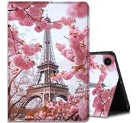 Funda para Samsung Galaxy Tab A11 / Tab A9 de 8.7 pulgadas 2025/2023, funda protectora ultrafina multiángulo, con apagado y encendido automático, Torre Eiffel de París Sakura