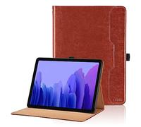Funda para Samsung Galaxy Tab A7 10,4 Pulgadas 2020 (SM-T500 / T505 / T507) PU Leather Ángulos Ajustables Tablet Case con Supporto Funzione y Bolsillo, Auto Reposo/Activación - Marrón