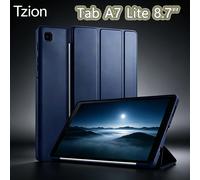 Funda para Samsung Galaxy Tab A7 Lite 8,7 "2021 SM-T220/T225/T227, funda delgada con soporte, carcasa trasera de silicona suave, funda con tapa de cuero PU Dark Green Tab A7 Lite 8.7
