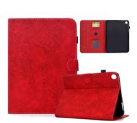 Funda para Samsung Galaxy Tab A8 10,5 Pulgadas 2021 (SM-X200/X205/X207), Carcasa Flores de Cerezo Retro con Soporte para Lápices, Múltiples ángulos de Visión, Cierre Magnético - Rojo