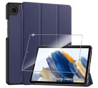 Funda para Samsung Galaxy Tab A9 + 1 Pack Cristal Vidrio Templado,con Función Soporte,Anti-Arañazos Protectora Case función-Blue