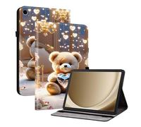 Funda para Samsung Galaxy Tab A9+/ A9 Plus 11" 2023, Carcasa Folio Tapa Inteligente Ligera Delgada con Soporte y Tarjeta Tarjetero Auto-Sueño/Estela, Oso de Diamante
