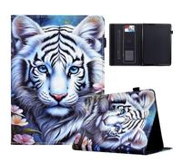 Funda para Samsung Galaxy Tab A9 de 8.7 pulgadas 2023, funda magnética de piel sintética de alta calidad, con soporte para tarjetas, para Samsung Galaxy Tab A9 de 8.7 pulgadas 2023, tigre