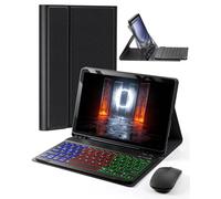 Funda para Samsung Galaxy Tab A9+ Plus con teclado Galaxy Tab A9+ de 11 pulgadas 2023 SM-X210/X215/X216B Dazzle Magic Keyboard retroiluminado soporte para lápices integrado con mouse, color negro
