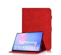 Funda para Samsung Galaxy Tab S10 FE+ 13.1" 2025/Galaxy Tab S10 FE Plus 13.1 pulgadas 2025 Business PU Multi-Angle Funda Premium PU Cuero Flip Cover Case con Función Stand Tarjetero Rojo