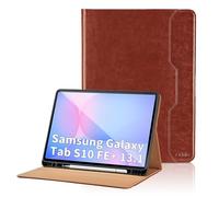 Funda para Samsung Galaxy Tab S10 FE+ 13.1" 2025/Galaxy Tab S10 FE Plus 13.1 Pulgadas 2025 PU Leather Ángulos Ajustables Tablet Case con Supporto Funzione y Bolsillo - Marrón