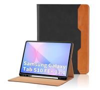 Funda para Samsung Galaxy Tab S10 FE+ 13.1" 2025/Galaxy Tab S10 FE Plus 13.1 Pulgadas 2025 PU Leather Ángulos Ajustables Tablet Case con Supporto Funzione y Bolsillo - Negro