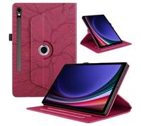 Funda para Samsung Galaxy Tab S10 FE+ 13.1" 2025/Galaxy Tab S10 FE Plus 13.1 Pulgadas Cover PU Leather Ángulos Ajustables Tablet FILP Case con Rotación de 360 Grados Carcasa y Función Soporte, Rojo