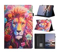 Funda para Samsung Galaxy Tab S10 FE Plus/S10 FE+ de 13.1 pulgadas, piel sintética, ligera, inteligente, protectora, soporte para bolígrafo, funda tipo cartera, funda para tablet, león