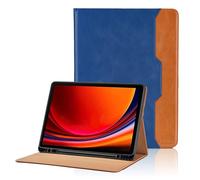 Funda para Samsung Galaxy Tab S10 Plus / S10+ 2024 / S9 Plus / S9+ 2023 12.4" PU Leather Ángulos Ajustables Tablet Case con Supporto Funzione y Bolsillo, Auto Reposo/Activación - Azul