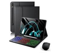 Funda para Samsung Galaxy Tab S10+ Plus/S9+ Plus/S9 FE+ Plus/S8+ Plus/S7 FE/S7+ Plus de 12,4 pulgadas con teclado inalámbrico Bluetooth retroiluminado italiano (QWERTY) y ratón Backlit Keyboard Case