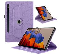 Funda para Samsung Galaxy Tab S10+, S10 Plus/ S9 FE Plus 12.4'' Cover PU Leather Ángulos Ajustables Tablet FILP Case con Rotación de 360 Grados Carcasa y Función Soporte,Morado