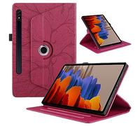 Funda para Samsung Galaxy Tab S10+, S10 Plus/ S9 FE Plus 12.4'' Cover PU Leather Ángulos Ajustables Tablet FILP Case con Rotación de 360 Grados Carcasa y Función Soporte,Rojo