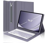 Funda para Samsung Galaxy Tab S10 Ultra con teclado de 14.6 pulgadas, retroiluminación de 7 colores, teclado inalámbrico desmontable magnético, funda inteligente con soporte para bolígrafo S para