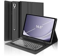 Funda para Samsung Galaxy Tab S10 Ultra con teclado de 14.6 pulgadas, retroiluminación de 7 colores, teclado inalámbrico desmontable magnético, funda inteligente con soporte para bolígrafo S para