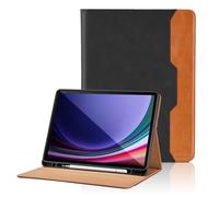 Funda para Samsung Galaxy Tab S10 Ultra/Tab S9 Ultra 14.6 Pulgadas 2023 SM-X910/916/918 PU Cuero Flip Carcasa con Bolsillo y Soporte para bolígrafo Múltiple Ángulo Soporte Cubierta, Negro