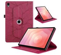 Funda para Samsung Galaxy Tab S11 11 Pulgadas SM-X730 SM-X736 Rotación de 360 Grados Carcasa Protector Tableta Cover PU Leather Ajustables Folio Capa FILP Tablet Case con Supporto, para Lápiz, Rojo