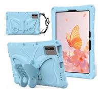 Funda para Samsung Galaxy Tab S11 X730/X736 2025 Tablet de 11 pulgadas, funda protectora ligera EVA a prueba de golpes cubierta completa con correa para el hombro linda mariposa para niños(Light Blue)