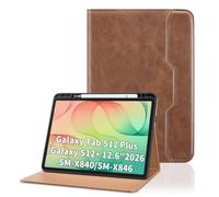 Funda para Samsung Galaxy Tab S12 Plus/Galaxy S12+ 12,6 pulgadas 2026 | Funda Folio Flip de piel sintética con bolsillo y soporte para lápiz óptico, funda para tablet inteligente