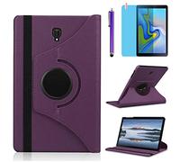 Funda para Samsung Galaxy Tab S4 10.5'' 2018 Casos (SM-T830 SM-T835 SM-T837),360 Rotación Soporte Protección Cubrir Inteligente Case,Tener bolígrafo,Película Protectora (Purple)