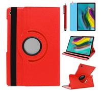 Funda para Samsung Galaxy Tab S5e 10.5'' 2019 Casos (SM-T720 SM-T725 SM-T727),360 Rotación Soporte Protección Cubrir Inteligente Case,Tener bolígrafo,Película Protectora (Red)